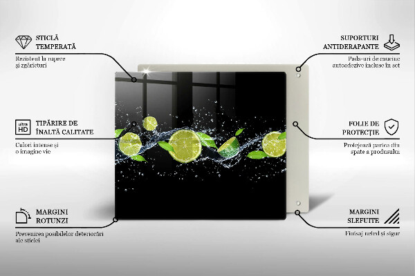 Skleněná krájecí deska Limetková voda