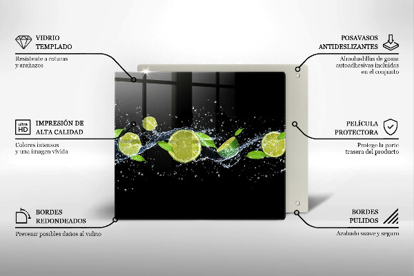 Skleněná krájecí deska Limetková voda