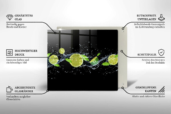 Skleněná krájecí deska Limetková voda