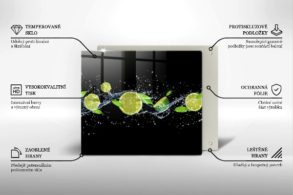 Skleněná krájecí deska Limetková voda