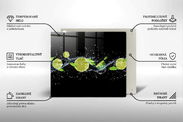 Skleněná krájecí deska Limetková voda