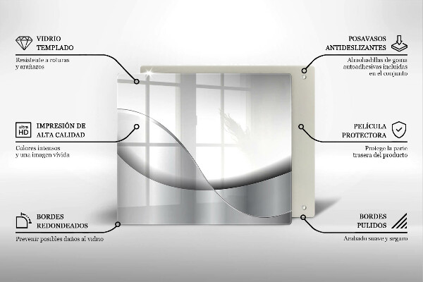 Skleněná krájecí deska Abstraktní linie designu