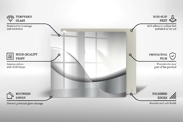 Skleněná krájecí deska Abstraktní linie designu