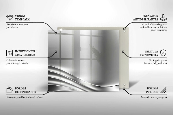 Skleněná deska do kuchyně Kovová konstrukce
