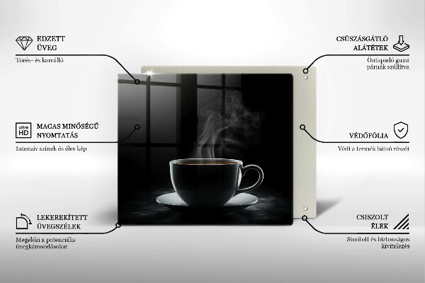 Skleněná deska do kuchyně Horký šálek kávy