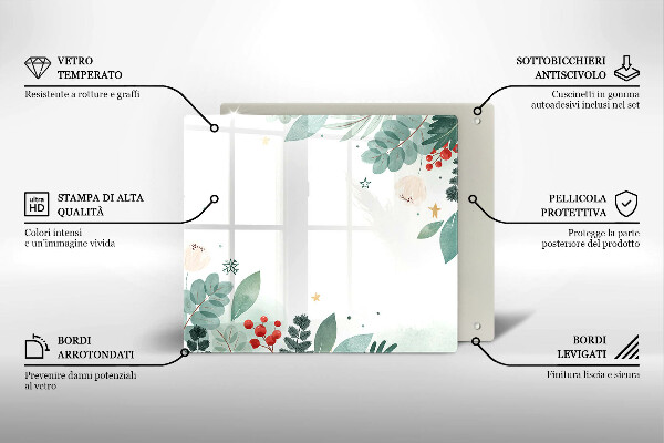 Skleněná krájecí deska Akvarel listy