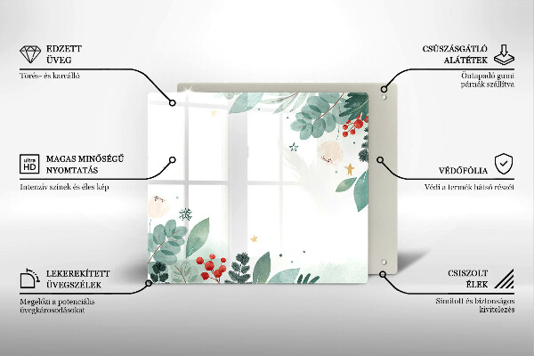 Skleněná krájecí deska Akvarel listy