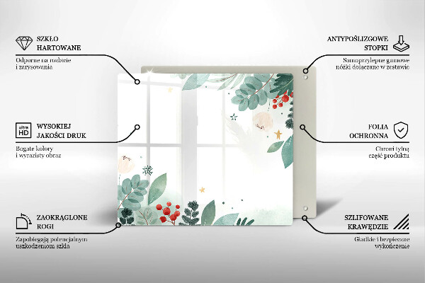 Skleněná krájecí deska Akvarel listy