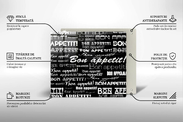 Skleněná krájecí deska Bon appetit