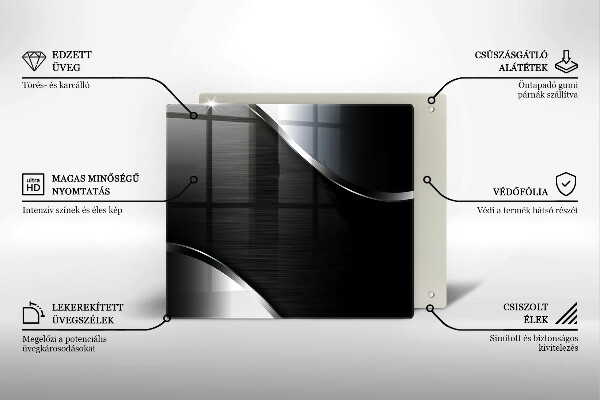 Skleněná krájecí deska Kovová abstrakce