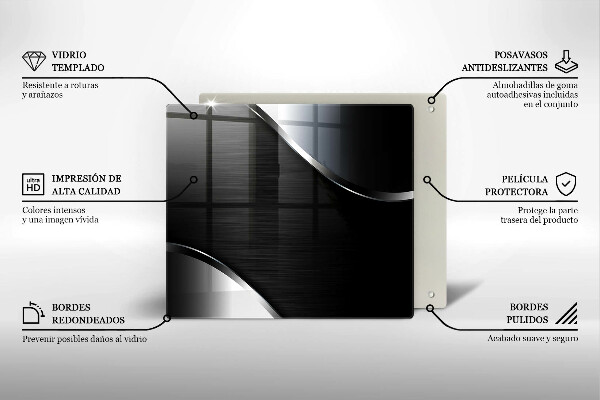 Skleněná krájecí deska Kovová abstrakce