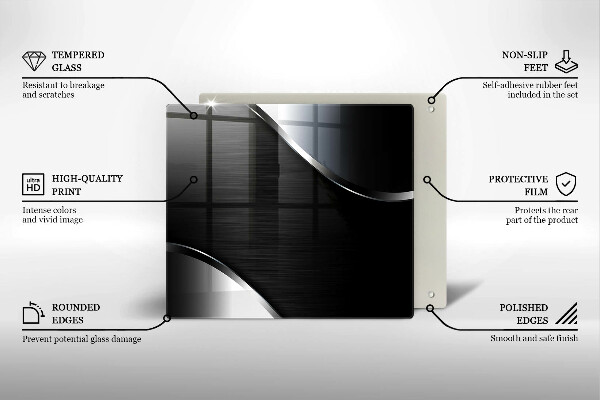 Skleněná krájecí deska Kovová abstrakce