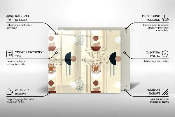 Skleněná krájecí deska Boho geometrické tvary