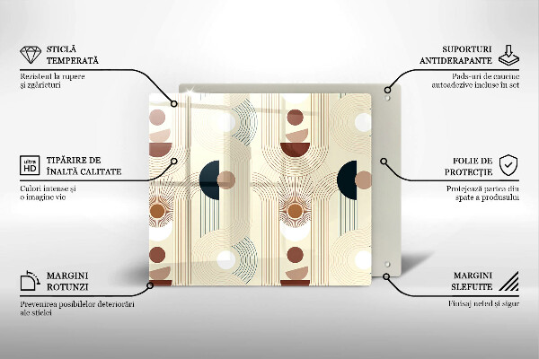 Skleněná krájecí deska Boho geometrické tvary