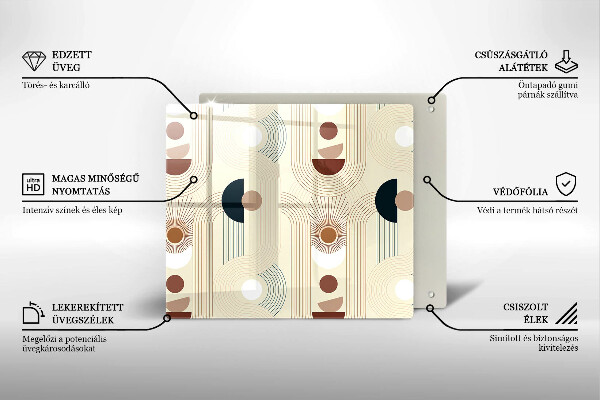 Skleněná krájecí deska Boho geometrické tvary