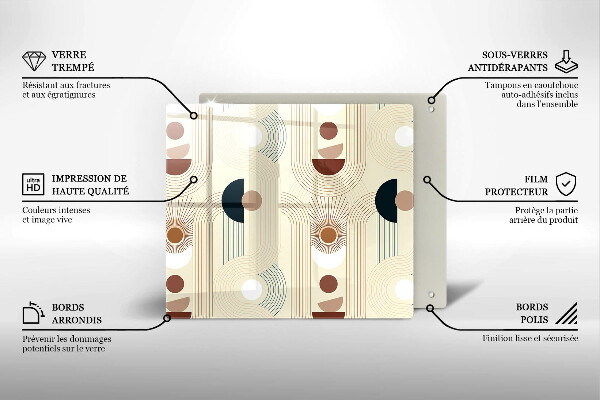 Skleněná krájecí deska Boho geometrické tvary