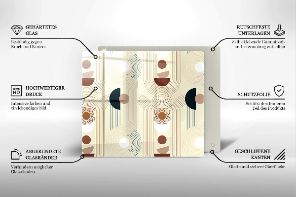 Skleněná krájecí deska Boho geometrické tvary