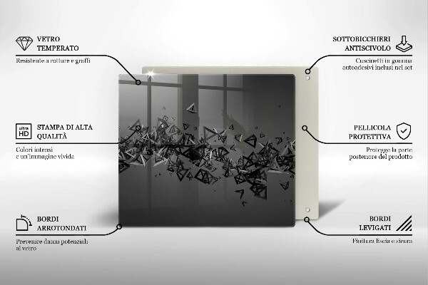 Skleněná krájecí deska Abstraktní 3d tvary