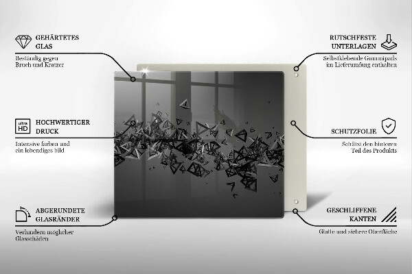 Skleněná krájecí deska Abstraktní 3d tvary