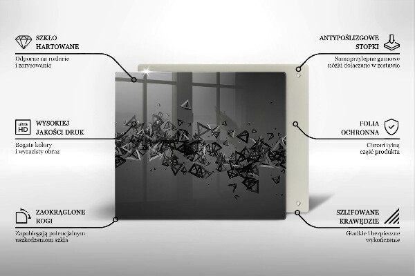 Skleněná krájecí deska Abstraktní 3d tvary