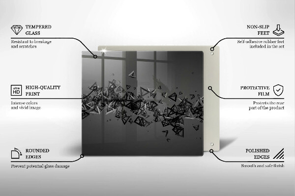 Skleněná krájecí deska Abstraktní 3d tvary