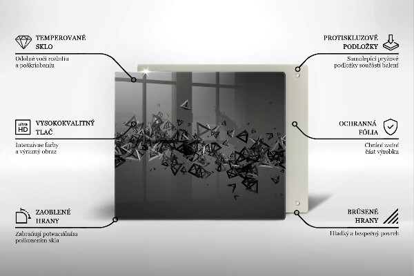 Skleněná krájecí deska Abstraktní 3d tvary