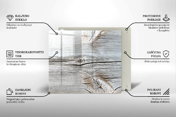 Skleněná deska do kuchyně Světlá struktura dřeva