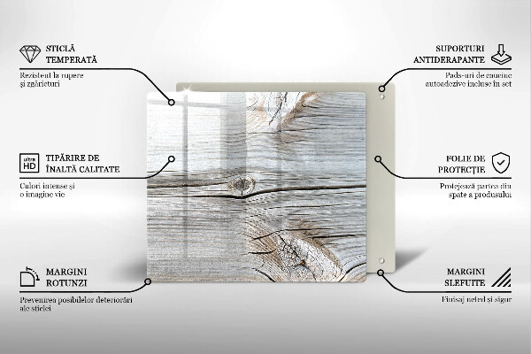 Skleněná deska do kuchyně Světlá struktura dřeva