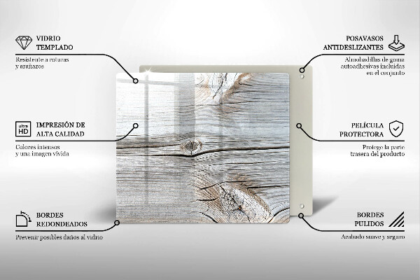 Skleněná deska do kuchyně Světlá struktura dřeva
