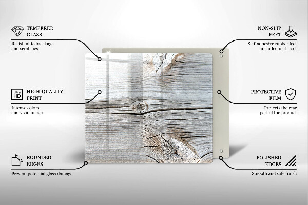 Skleněná deska do kuchyně Světlá struktura dřeva