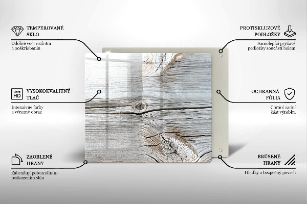 Skleněná deska do kuchyně Světlá struktura dřeva