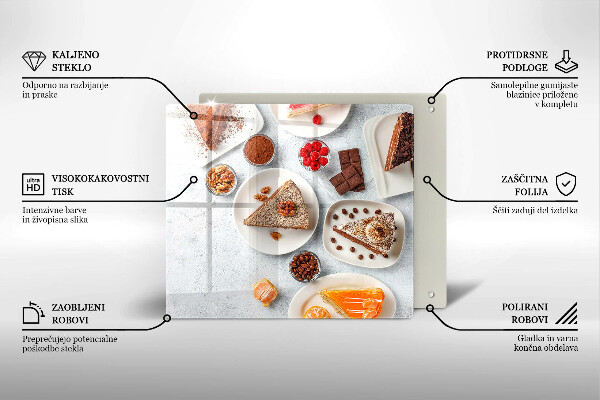 Skleněná deska do kuchyně Sladkost dortu