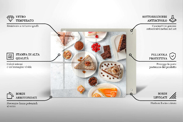 Skleněná deska do kuchyně Sladkost dortu