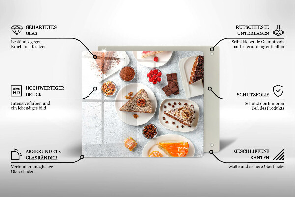 Skleněná deska do kuchyně Sladkost dortu