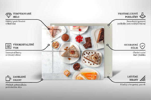 Skleněná deska do kuchyně Sladkost dortu