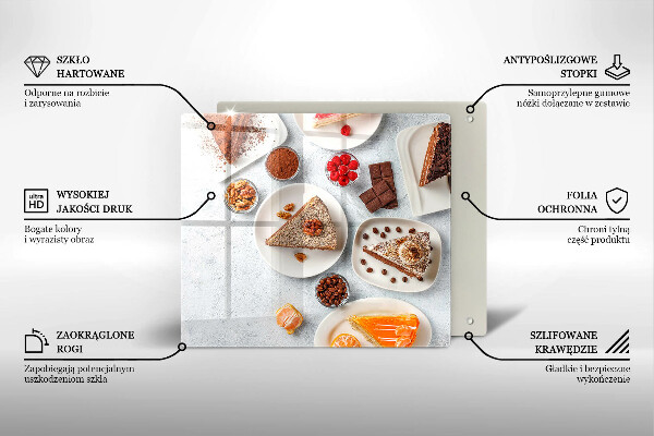 Skleněná deska do kuchyně Sladkost dortu