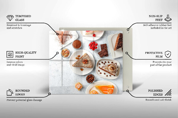 Skleněná deska do kuchyně Sladkost dortu