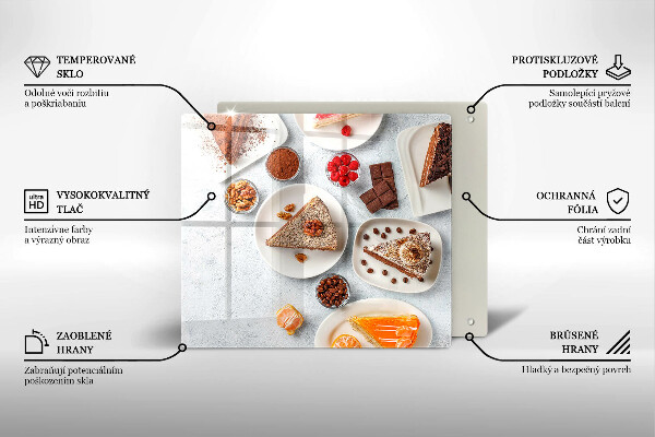 Skleněná deska do kuchyně Sladkost dortu