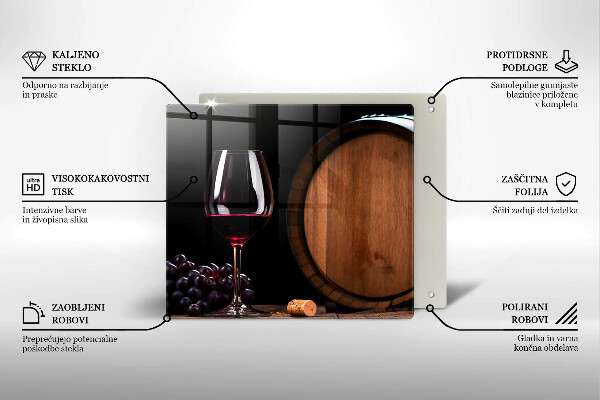 Skleněná deska do kuchyně Sudová sklenice na víno