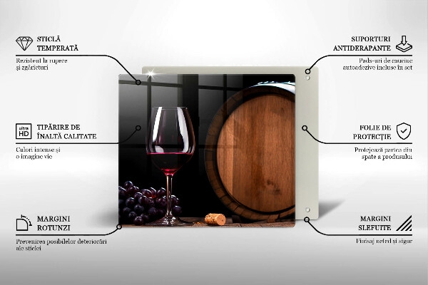 Skleněná deska do kuchyně Sudová sklenice na víno