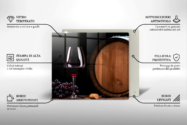 Skleněná deska do kuchyně Sudová sklenice na víno