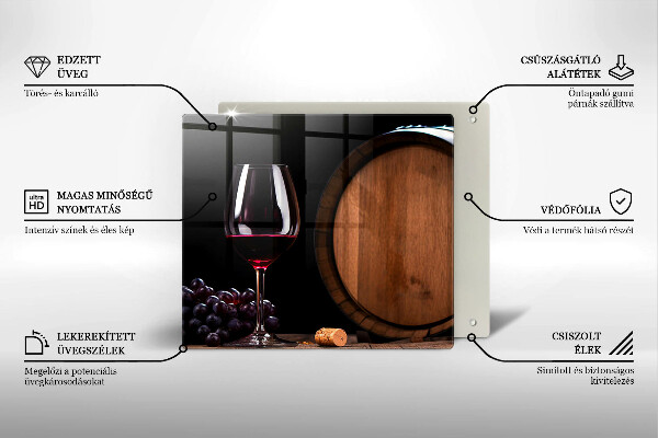 Skleněná deska do kuchyně Sudová sklenice na víno