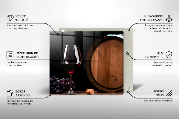 Skleněná deska do kuchyně Sudová sklenice na víno