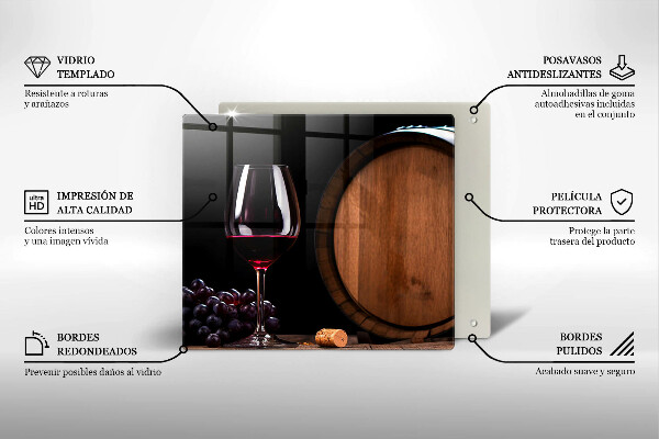 Skleněná deska do kuchyně Sudová sklenice na víno