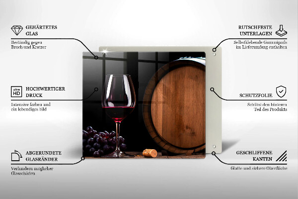 Skleněná deska do kuchyně Sudová sklenice na víno