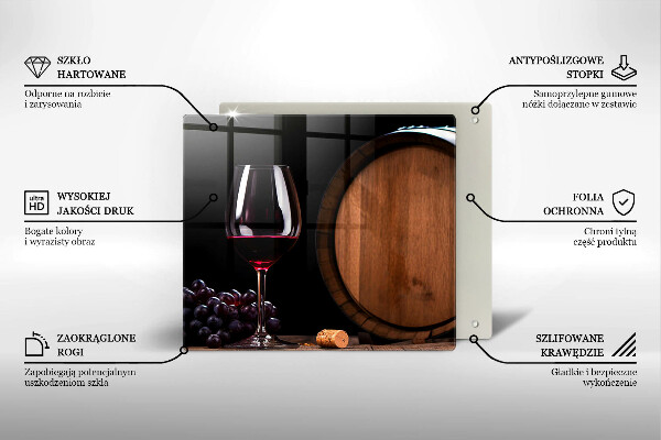 Skleněná deska do kuchyně Sudová sklenice na víno