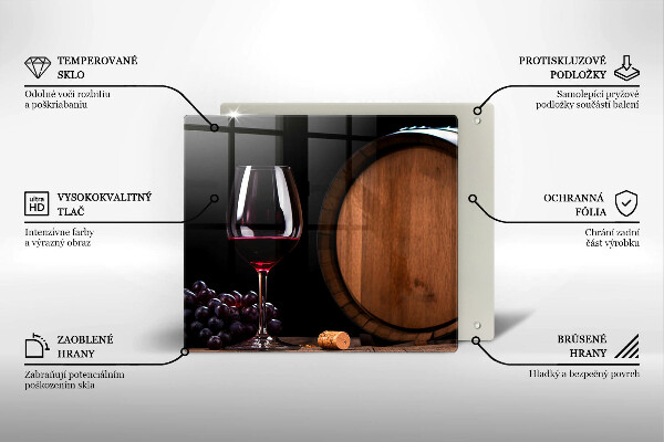Skleněná deska do kuchyně Sudová sklenice na víno