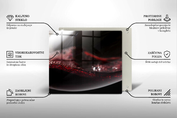 Skleněná deska do kuchyně Červené víno ve sklenici