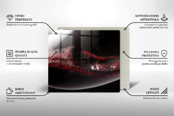 Skleněná deska do kuchyně Červené víno ve sklenici