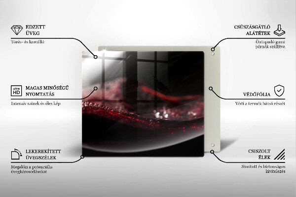 Skleněná deska do kuchyně Červené víno ve sklenici